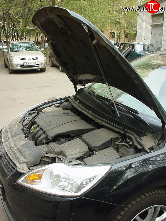 2 249 р. Упор капота Sport  Ford Focus  2 (2007-2011) седан рестайлинг, универсал рестайлинг, хэтчбэк 3 дв. рестайлинг, хэтчбэк 5 дв. рестайлинг (Без кронштейна)  с доставкой в г. Воронеж
