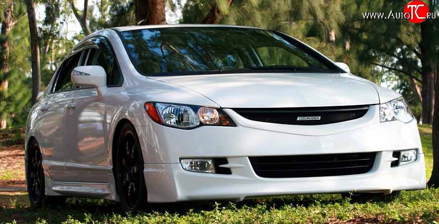 2 999 р. Решётка радиатора (без сетки) Mugen  Honda Civic  FD (2005-2008) седан дорестайлинг  с доставкой в г. Воронеж