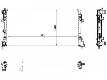 Радиатор двигателя SAT (трубчатый, МКПП/АКПП) Skoda Fabia Mk2 хэтчбэк дорестайлинг (2007-2010)