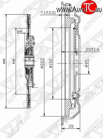 6 249 р. Комплект сцепления SAT (1.6 / 2.0) Audi A3 8PA хэтчбэк 5 дв. 2-ой рестайлинг (2008-2010)  с доставкой в г. Воронеж