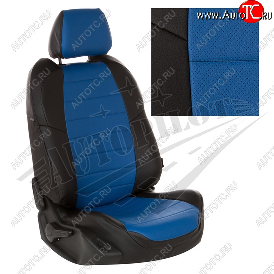 13 849 р. Чехлы сидений AUTOPILOT Экокожа (ЗС 40/60)  Audi A1  8XA хэтчбэк 5 дв. (2010-2018) дорестайлинг, рестайлинг (Черный + Синий)  с доставкой в г. Воронеж