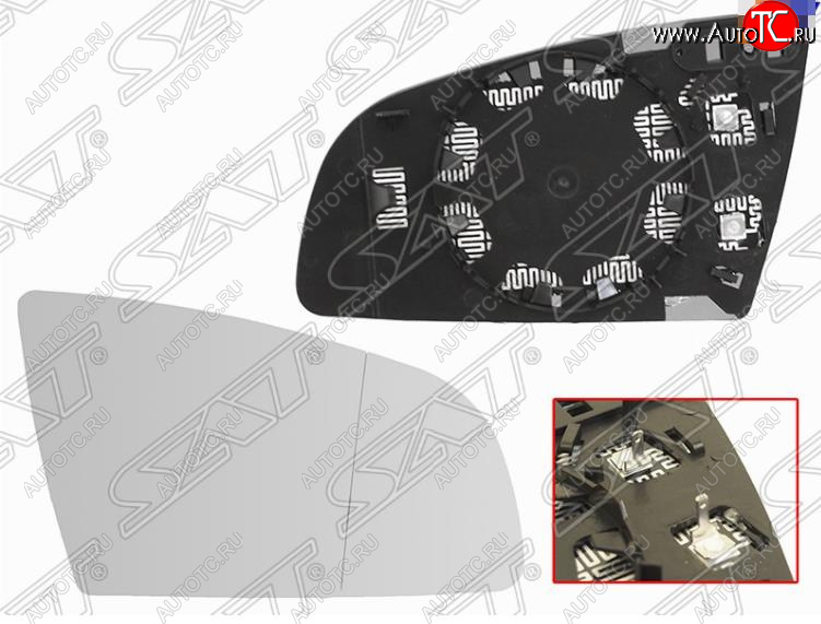 639 р. Правое полотно зеркала SAT (асферическое с обогревом) Audi A4 B7 седан (2004-2008)  с доставкой в г. Воронеж