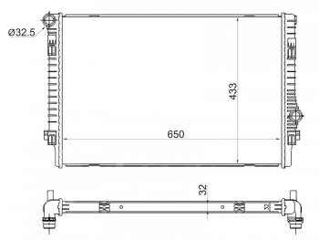 6 549 р. Радиатор двигателя SAT (650*433*32 мм)  Audi A3 ( 8VS седан,  8VA хэтчбэк 5 дв.,  8V1) (2012-2020), Audi Q3  8U (2011-2018), Seat Leon ( 5F хэтчбэк 5 дв.,  5F) (2012-2016), Skoda Octavia  A7 (2012-2020), Skoda Superb ( B8 (3V),  B8 (3V5)) (2015-2025), Volkswagen Passat ( B8,  B8.5) (2015-2025)  с доставкой в г. Воронеж. Увеличить фотографию 1