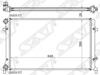 Радиатор двигателя SAT (1.4 / 1.6 / 1.8 / 2.0 / 2.5) Volkswagen Caddy 2K рестайлинг (2015-2020)