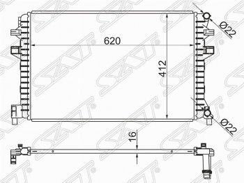 Радиатор двигателя SAT (пластинчатый) Audi A3 8V1 хэтчбэк 3 дв. дорестайлинг (2012-2016)