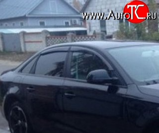 1 089 р. Комплект дефлекторов окон (ветровиков) 4 шт. Russtal Audi A4 B8 дорестайлинг, седан (2007-2011)  с доставкой в г. Воронеж