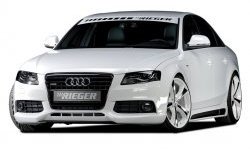 19 899 р. Накладка на передний бампер Rieger Audi A4 B8 дорестайлинг, седан (2007-2011)  с доставкой в г. Воронеж. Увеличить фотографию 1