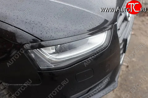 1 169 р. Реснички на фары KURAJ  Audi A4  B8 (2007-2011) дорестайлинг, седан (Неокрашенные)  с доставкой в г. Воронеж