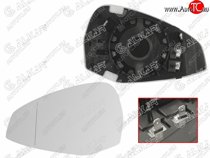 2 399 р. Левое полотно зеркала ALCAR (асферическое с обогревом) Audi A4 B9 дорестайлинг,седан (2016-2020)  с доставкой в г. Воронеж
