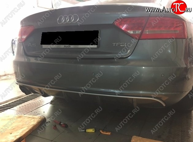 13 999 р. Накладка на задний бампер CT Audi A5 8T дорестайлинг, лифтбэк (2007-2011) (Неокрашенная)  с доставкой в г. Воронеж