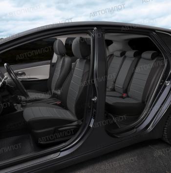 13 849 р. Чехлы сидений (экокожа/алькантара, 40/60) Автопилот  Audi A6  C5 (1997-2004) дорестайлинг, универсал, рестайлинг, универсал (черный/серый)  с доставкой в г. Воронеж. Увеличить фотографию 6