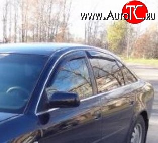 999 р. Комплект дефлекторов окон (ветровиков) 4 шт. (седан) Russtal Audi A6 C5 дорестайлинг, седан (1997-2001)  с доставкой в г. Воронеж