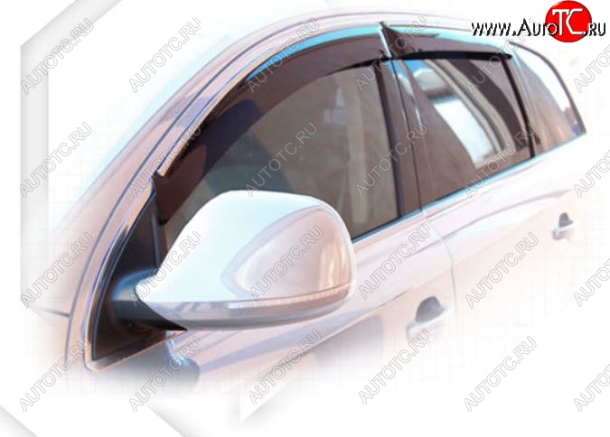 2 299 р. Дефлектора окон CA-Plastiс Audi Q7 4L дорестайлинг (2005-2009) (Classic полупрозрачный, Без хром.молдинга)  с доставкой в г. Воронеж
