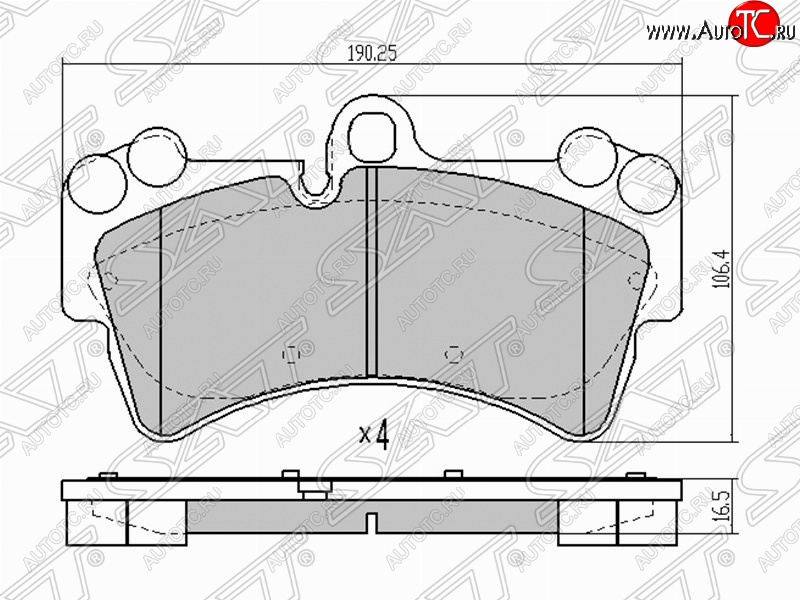 2 399 р. Колодки тормозные SAT (передние) Volkswagen Touareg GP рестайлинг (2006-2010)  с доставкой в г. Воронеж