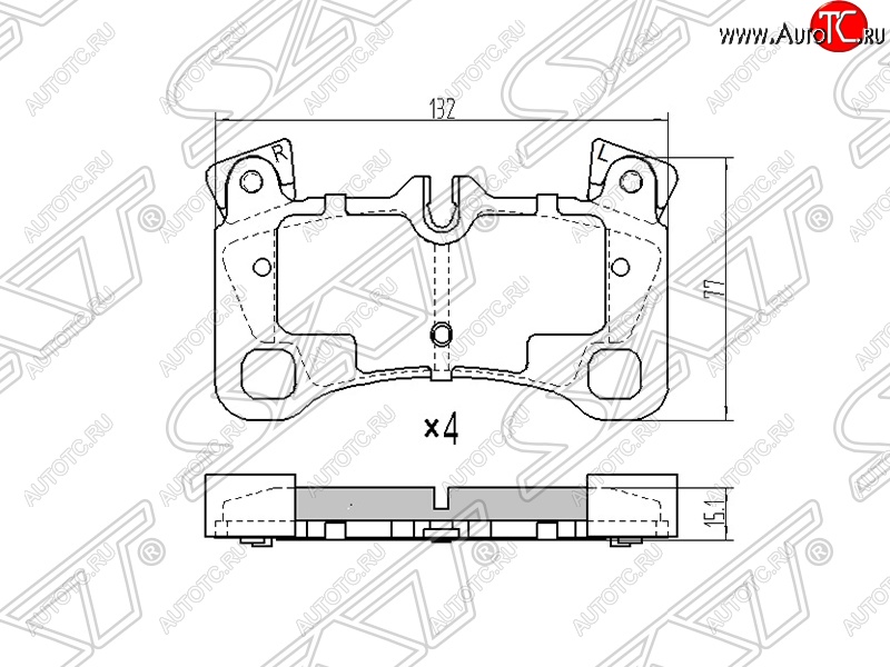 1 539 р. Колодки тормозные SAT (задние)  Audi Q7  4L (2005-2009), Porsche Cayenne ( 955,  957) (2002-2010), Volkswagen Touareg  GP (2002-2010)  с доставкой в г. Воронеж