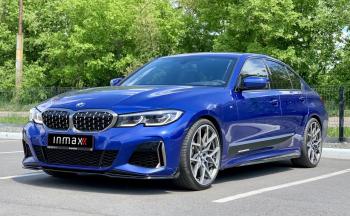 13 499 р. Сплиттер переднего М-бампера М-Perfomance  BMW 3 серия  G20 (2018-2022) седан (цвет: черный глянец)  с доставкой в г. Воронеж. Увеличить фотографию 13