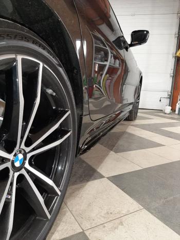 11 499 р. Пластиковые накладки M порогов BMW 3 серия G20 седан (2018-2022) (цвет: черный глянец)  с доставкой в г. Воронеж. Увеличить фотографию 8