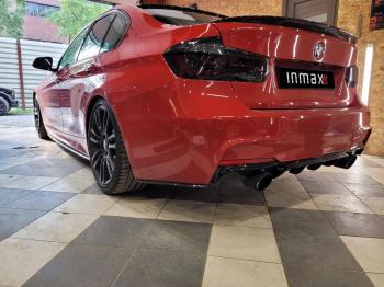 5 999 р. Накладки M-Perfomance под задний бампер (мини-лезвия)  BMW 3 серия  F30 (2012-2018) седан дорестайлинг, седан рестайлинг (цвет: черный матовый)  с доставкой в г. Воронеж. Увеличить фотографию 12
