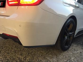 5 999 р. Накладки M-Perfomance под задний бампер (мини-лезвия)  BMW 3 серия  F30 (2012-2018) седан дорестайлинг, седан рестайлинг (цвет: черный матовый)  с доставкой в г. Воронеж. Увеличить фотографию 7