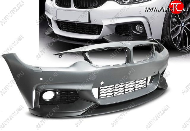 61 499 р. Передний бампер M-performance BMW 4 серия F32 купе дорестайлинг (2013-2017) (Неокрашенный)  с доставкой в г. Воронеж