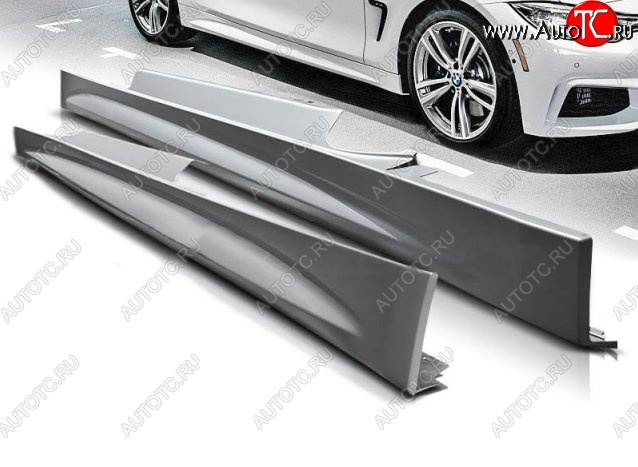 18 199 р. Пороги накладки M-tech BMW 4 серия F32 купе дорестайлинг (2013-2017) (Неокрашенные)  с доставкой в г. Воронеж