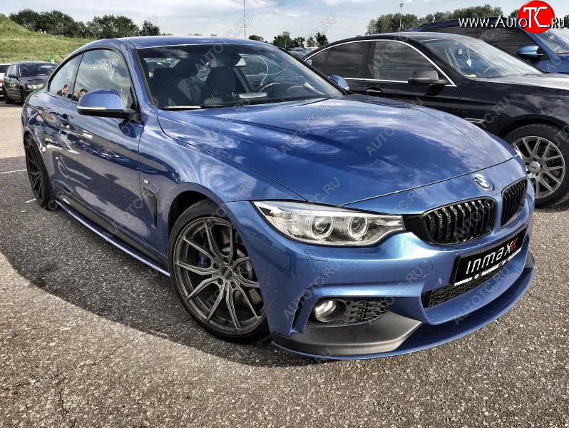 14 499 р. Сплиттер переднего бампера М-Perfomance BMW 4 серия F32 купе рестайлинг (2017-2020) (цвет: черный матовый)  с доставкой в г. Воронеж