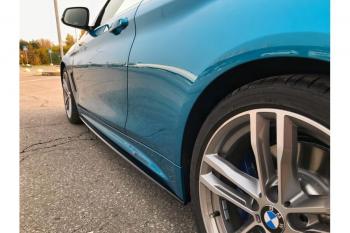 9 999 р. Пластиковые накладки под пороги М-Perfomance BMW 4 серия F32 купе рестайлинг (2017-2020) (цвет: черный матовый)  с доставкой в г. Воронеж. Увеличить фотографию 2