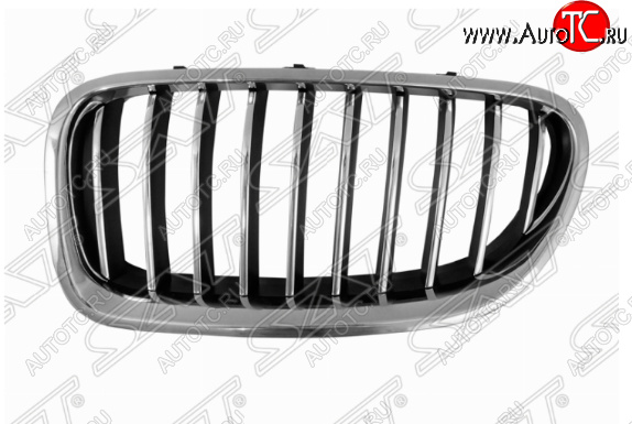2 179 р. Левая решетка радиатора SAT (черная с хромом) BMW 5 серия F11 рестайлинг, универсал (2013-2017)  с доставкой в г. Воронеж