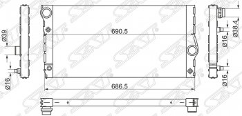 10 299 р. Радиатор двигателя SAT (пластинчатый)  BMW 5 серия ( F11,  F10) - 7 серия  F01-F04  с доставкой в г. Воронеж. Увеличить фотографию 1