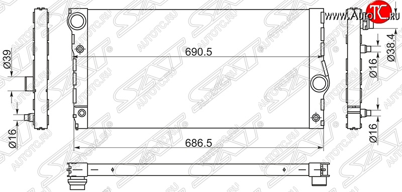 10 299 р. Радиатор двигателя SAT (пластинчатый)  BMW 5 серия ( F11,  F10) - 7 серия  F01-F04  с доставкой в г. Воронеж