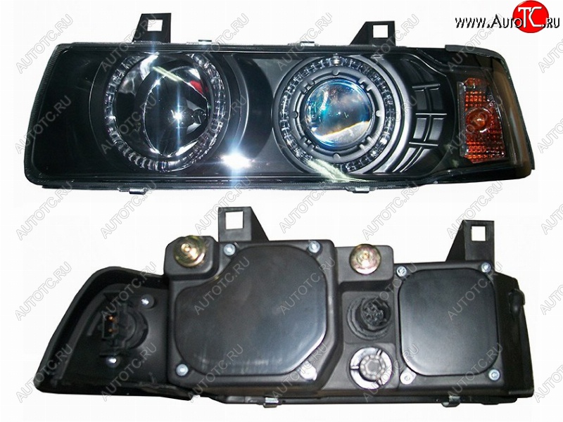 17 699 р. Левая передняя фара SAT (цельная с габаритом, черный хрусталь) BMW 3 серия E36 седан (1990-2000)  с доставкой в г. Воронеж