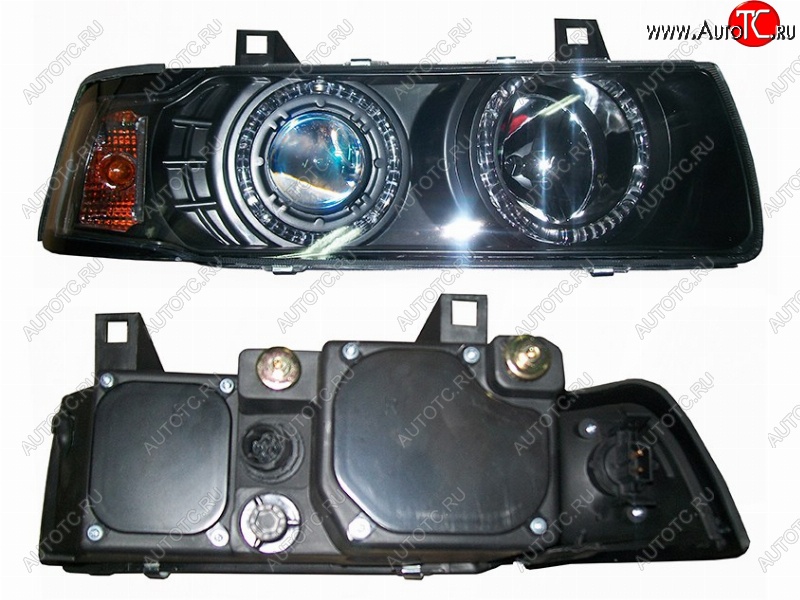 17 699 р. Правая передняя фара SAT (цельная с габаритом, черный хрусталь) BMW 3 серия E36 седан (1990-2000)  с доставкой в г. Воронеж