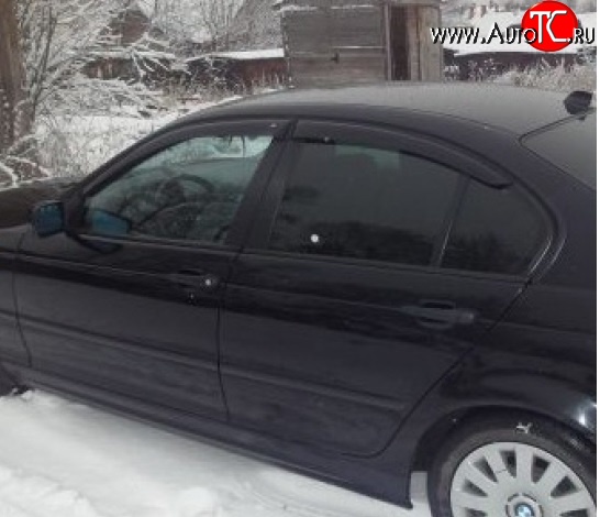 999 р. Комплект дефлекторов окон (ветровиков) 4 шт. (седан) Russtal BMW 3 серия E46 седан дорестайлинг (1998-2001)  с доставкой в г. Воронеж