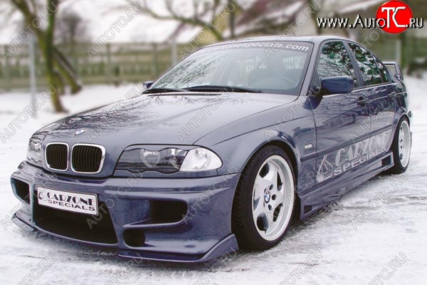 1 899 р. Накладка на передний бампер CarZone BMW 3 серия E46 седан дорестайлинг (1998-2001)  с доставкой в г. Воронеж