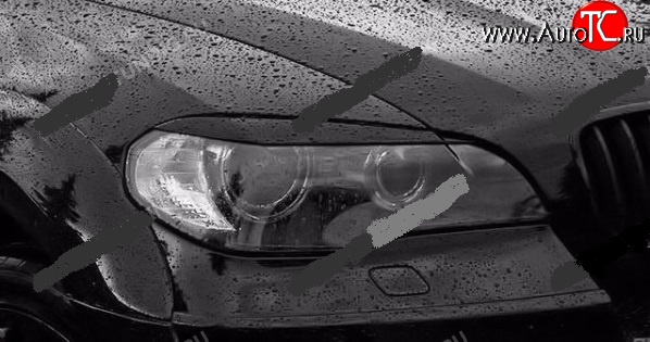 1 829 р. Реснички на фары Drive v2  BMW X5  E70 (2006-2013) дорестайлинг, рестайлинг (Неокрашенные)  с доставкой в г. Воронеж