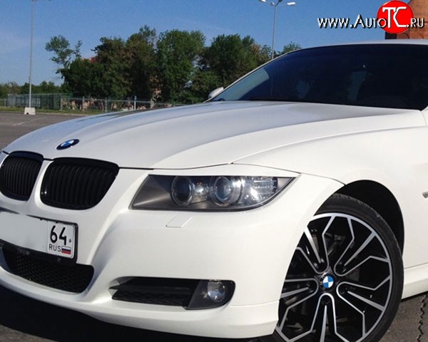 919 р. Комплект ресничек на фары M-VRS BMW 3 серия E90 седан дорестайлинг (2004-2008) (Без отверстий под светодиоды, Неокрашенные)  с доставкой в г. Воронеж