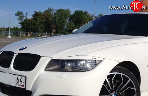1 049 р. Реснички на фары M-VRS v2 BMW 3 серия E90 седан дорестайлинг (2004-2008) (Неокрашенные)  с доставкой в г. Воронеж