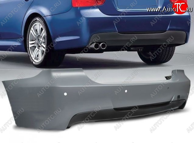 37 949 р. Задний бампер (дорестайлинг) M-pakiet BMW 3 серия E90 седан дорестайлинг (2004-2008) (Неокрашенный)  с доставкой в г. Воронеж