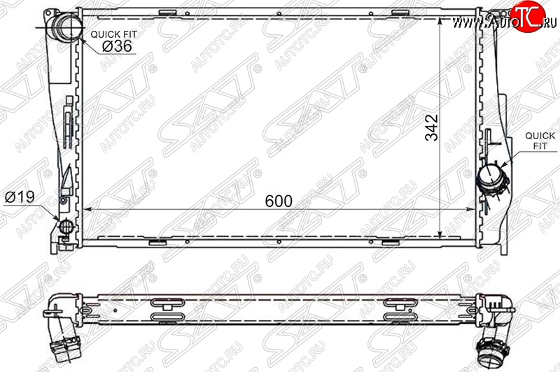 5 499 р. Радиатор двигателя SAT  BMW 1 серия  E87 - X1  E84  с доставкой в г. Воронеж