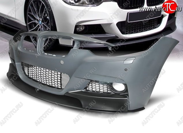 35 449 р. Передний бампер M-performance BMW 3 серия F30 седан дорестайлинг (2012-2015) (Неокрашенный)  с доставкой в г. Воронеж
