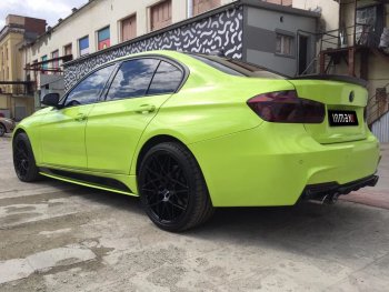 8 499 р. Накладки на пластиковые пороги INMAX M-Perfomance  BMW 3 серия  F30 (2012-2018) седан дорестайлинг, седан рестайлинг (черный матовый)  с доставкой в г. Воронеж. Увеличить фотографию 3