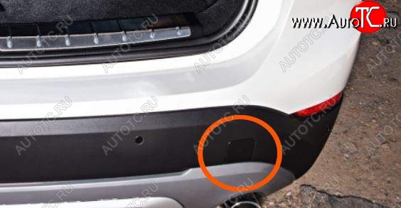 293 р. Заглушка в задний бампер SAT (под крюк)  BMW X1  F48 (2015-2019) дорестайлинг (Неокрашенная)  с доставкой в г. Воронеж
