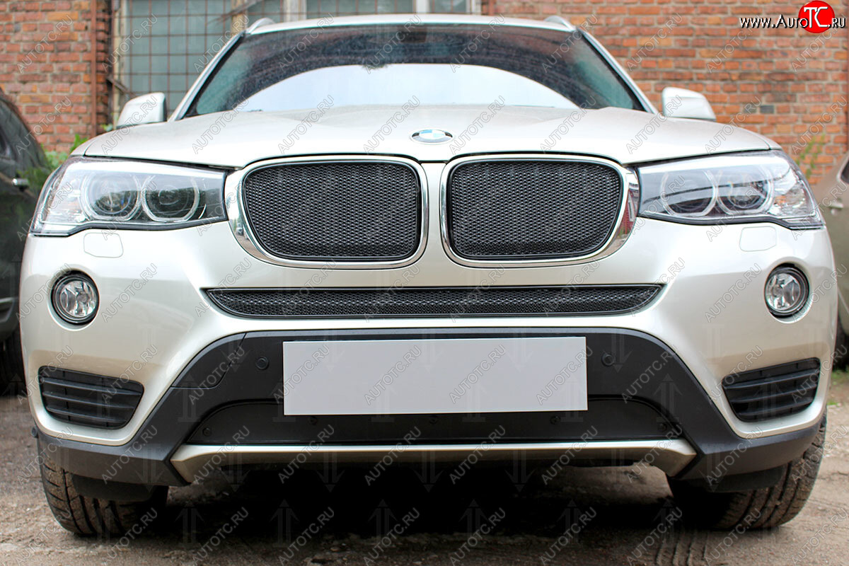 599 р. Зимняя заглушка воздухозаборника бампера Стрелка 11 Премиум  BMW X3  F25 (2014-2017) рестайлинг  с доставкой в г. Воронеж