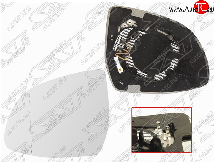 1 299 р. Левое полотно зеркала SAT (асферическое с обогревом) BMW X5 F15 (2013-2018)  с доставкой в г. Воронеж