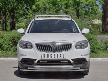 16 549 р. Защита переднего бампера (2 трубыØ42 мм, нержавейка) SLITKOFF  Brilliance V5 (2012-2018)  с доставкой в г. Воронеж. Увеличить фотографию 2