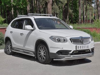 16 549 р. Защита переднего бампера (2 трубыØ42 мм, нержавейка) SLITKOFF  Brilliance V5 (2012-2018)  с доставкой в г. Воронеж. Увеличить фотографию 3