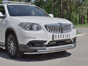 16 549 р. Защита переднего бампера (2 трубыØ42 мм, нержавейка) SLITKOFF  Brilliance V5 (2012-2018)  с доставкой в г. Воронеж. Увеличить фотографию 4