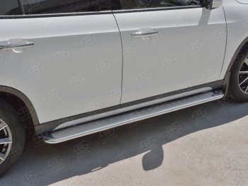 22 999 р. Порожки для ног (Ø42 мм) SLITKOFF Brilliance V5 (2012-2018) (лист - алюминий, профиль - сталь)  с доставкой в г. Воронеж. Увеличить фотографию 2