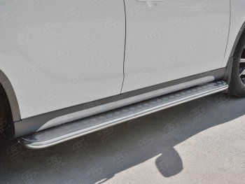 22 999 р. Порожки для ног (Ø42 мм) SLITKOFF Brilliance V5 (2012-2018) (лист - алюминий, профиль - сталь)  с доставкой в г. Воронеж. Увеличить фотографию 3