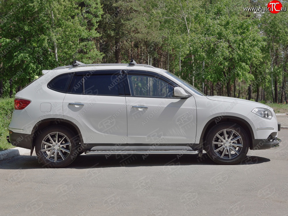 22 999 р. Порожки для ног (Ø42 мм) SLITKOFF Brilliance V5 (2012-2018) (лист - алюминий, профиль - сталь)  с доставкой в г. Воронеж